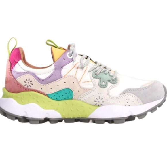 Flower Mountain Shoes - Flower Mountain Yamano 3 Women's Sneakers Suede Nylon Light Lilac White